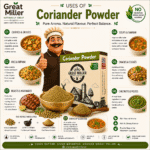 GreatMiller Coriander Powder made from premium-quality coriander seeds for authentic flavour, rich aroma, and everyday cooking.