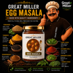 GreatMiller Egg Masala made with coriander, turmeric, black pepper, garam masala, curry leaves, Kashmiri chilli, coriander leaves and carom leaves for flavorful egg curry.
