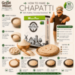 GreatMiller Premium Wheat Flour pack for making soft chapathi, roti, phulka, paratha, and other Indian flatbreads.
