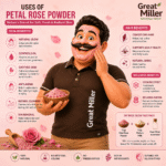 GreatMiller Rose Petal Powder – Pure Natural Dried Rose Flower Powder for Skincare & Herbal Use