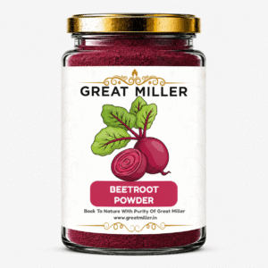 GreatMiller Beetroot Powder pack made from dried and finely ground beetroot for smoothies, cooking, baking, and health drinks
