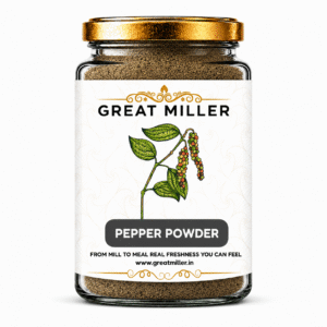 GreatMiller Pepper Powder pack made from finely ground premium black pepper for cooking, seasoning, and spice blends