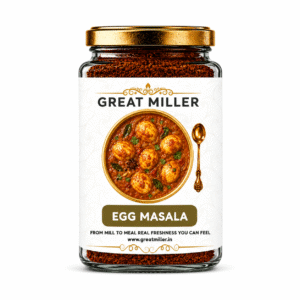 GreatMiller Egg Masala powder pack with aromatic spices used for preparing flavorful egg curry, egg roast, and masala dishes