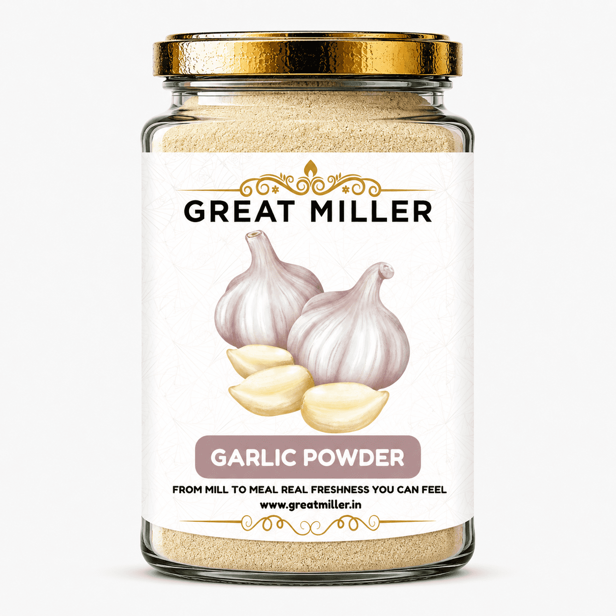 GreatMiller Garlic Powder – Pure Dried Garlic Seasoning for Cooking & Flavorful Recipes