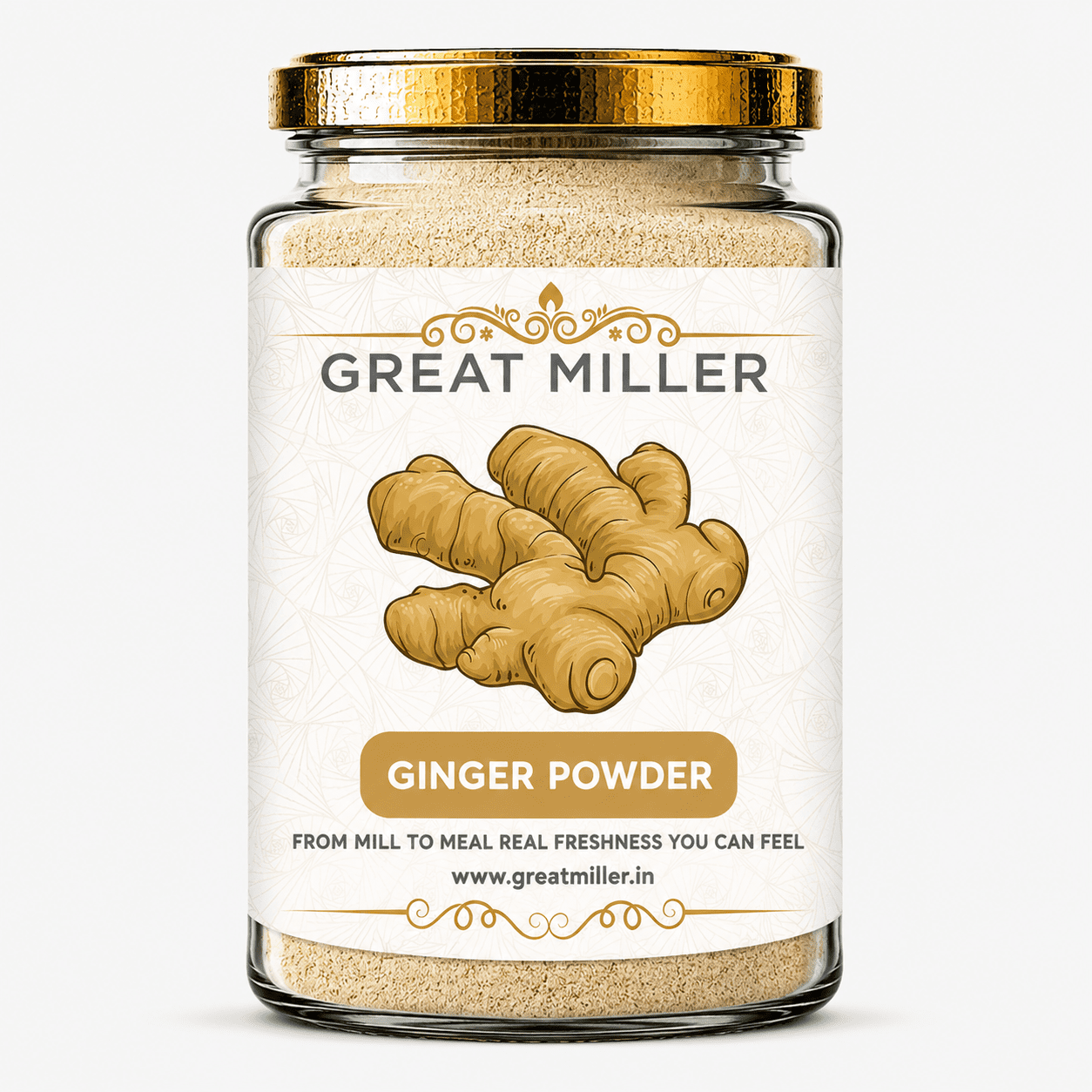 GreatMiller Dry Ginger Powder – Pure Aromatic Ginger Spice for Cooking & Herbal Use