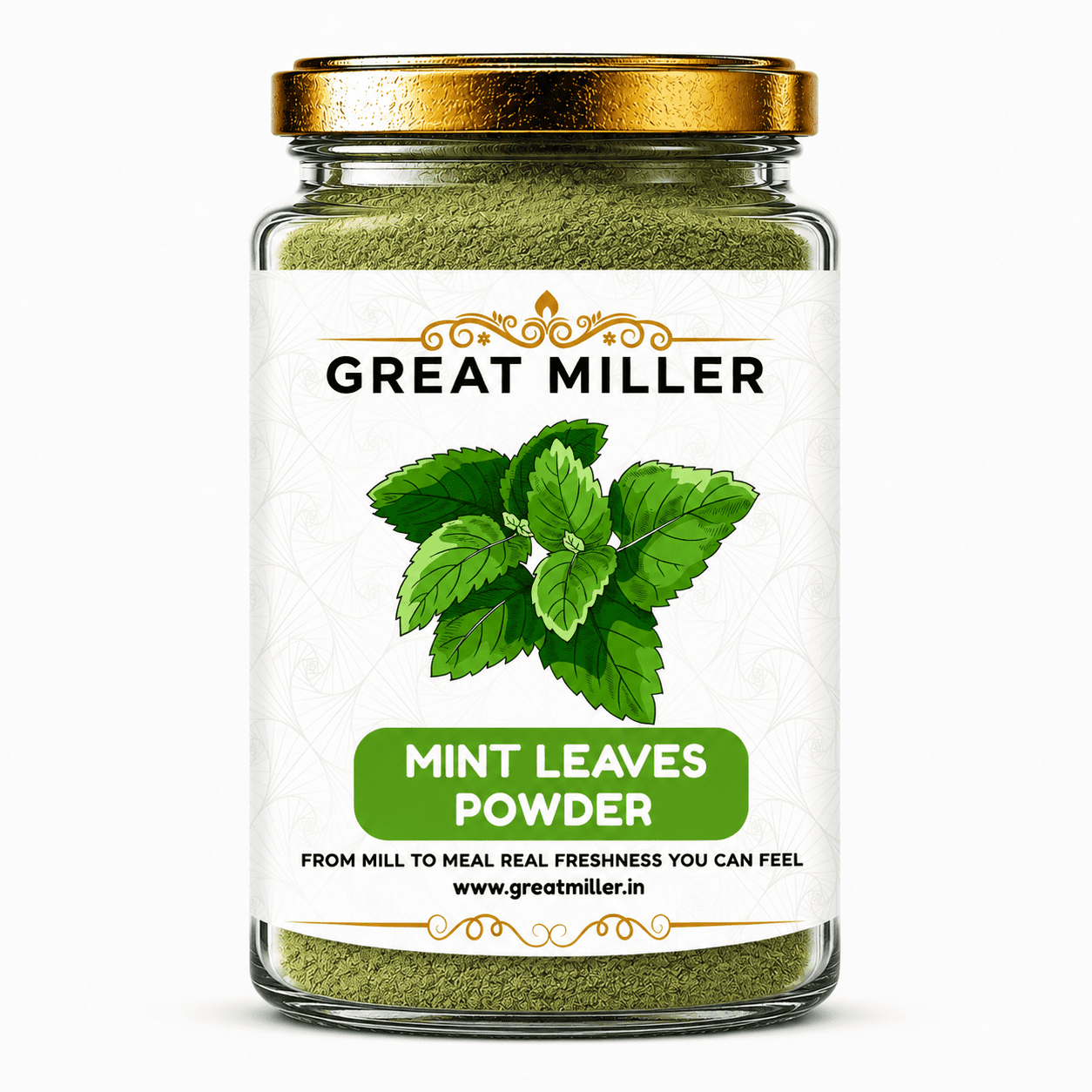 GreatMiller Mint Leaves Powder – Pure Dried Pudina Powder for Cooking & Seasoning