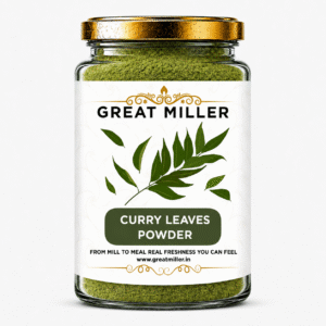 GreatMiller Curry Leaves Powder pack made from dried and finely ground curry leaves for cooking, seasoning, and traditional recipes