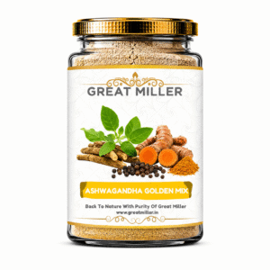 GreatMiller Ashwagandha Turmeric Pepper Golden Mix made with ashwagandha, turmeric, and black pepper for a natural wellness drink.