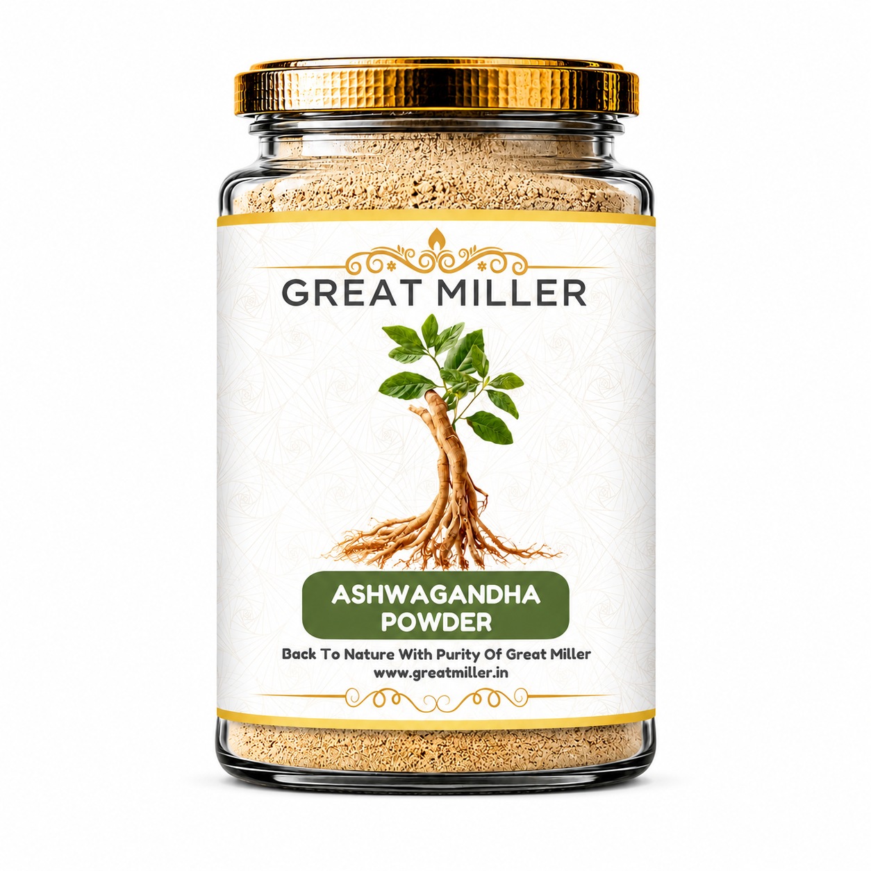 GreatMiller Premium Ashwagandha Powder – Pure Ayurvedic Wellness Supplement