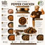 GreatMiller Pepper Chicken Masala made with premium black pepper and aromatic spices for preparing flavorful Kerala-style pepper chicken.