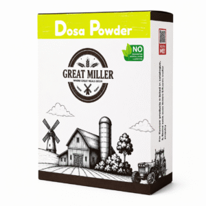 GreatMiller Dosa Powder pack for making soft, crispy South Indian dosas. Premium breakfast mix made from carefully selected ingredients.