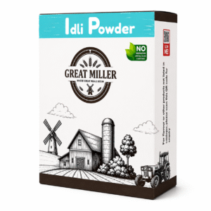 GreatMiller Instant Idli Mix Powder made from premium rice and urad dal for preparing soft, fluffy South Indian idlis.